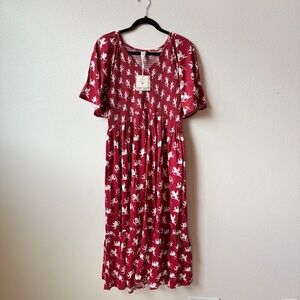 NEW Kate Quinn Woman’s M Rosette Dress Cupid Print for Valentine’s Day